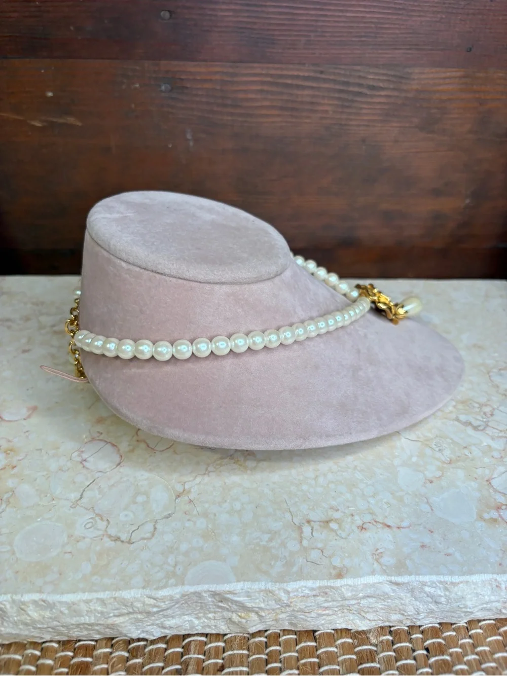 Vintage 1994 Avon Sommerset Collection Pearl Necklace Convertible Rose Clip